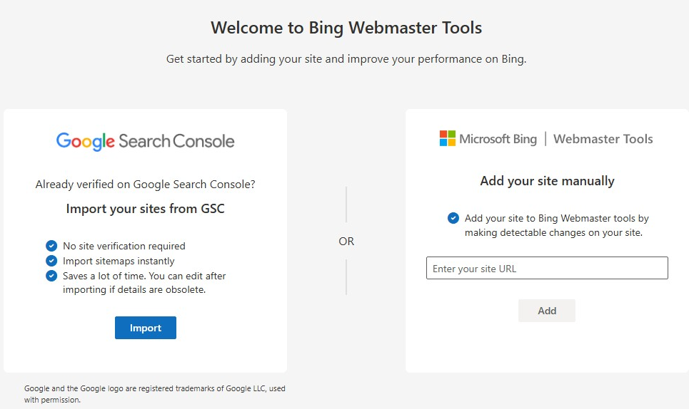 Bing Webmaster Tools account