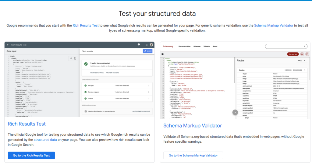 Structured Data Testing Tool