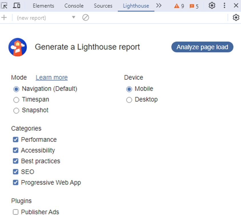 Leverage Lighthouse Auditing Tool