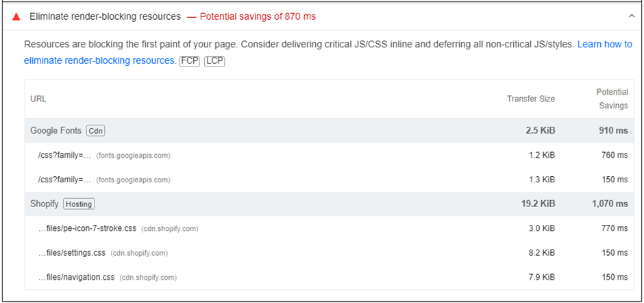 Address Render-Blocking Resources