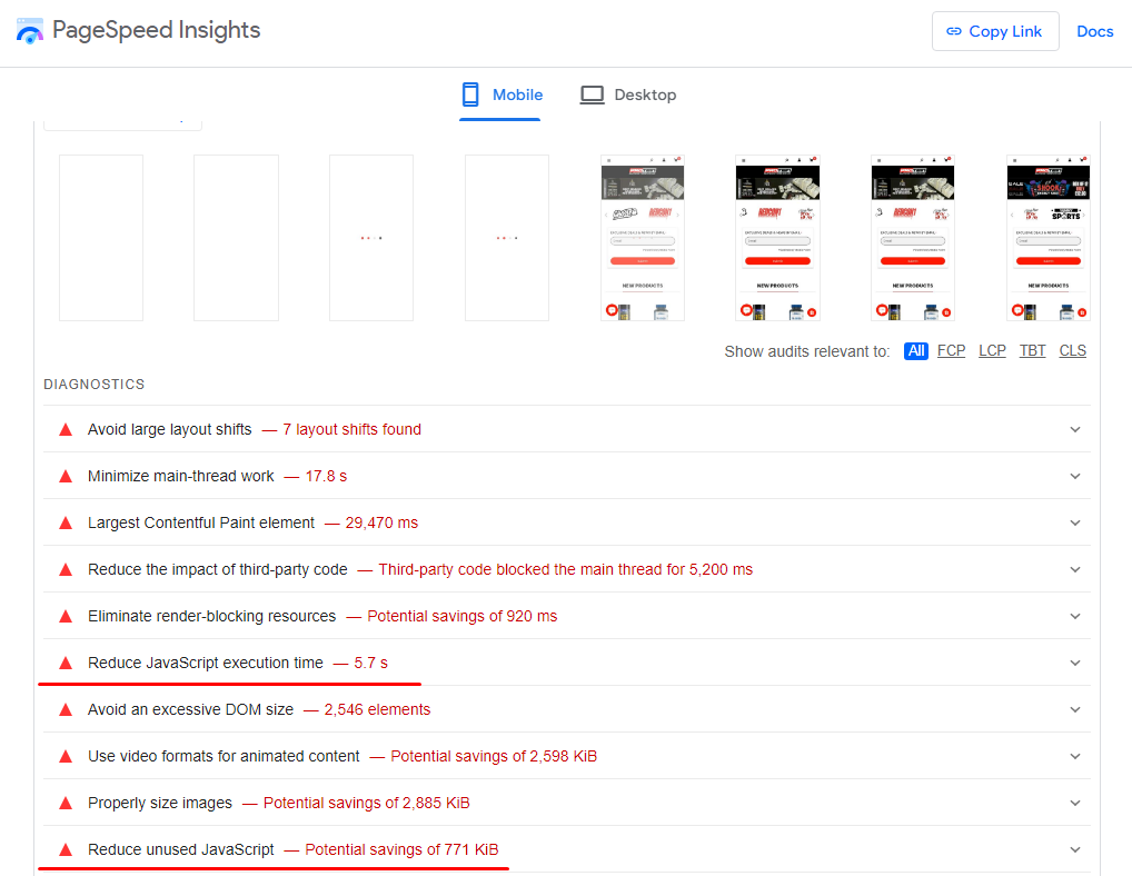 Google PageSpeed Insights
