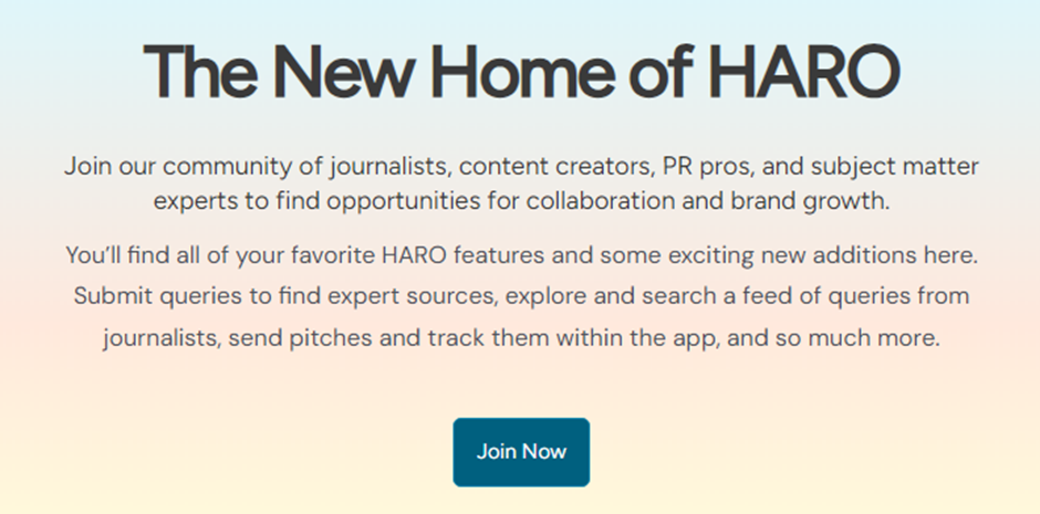 Sign Up for HARO