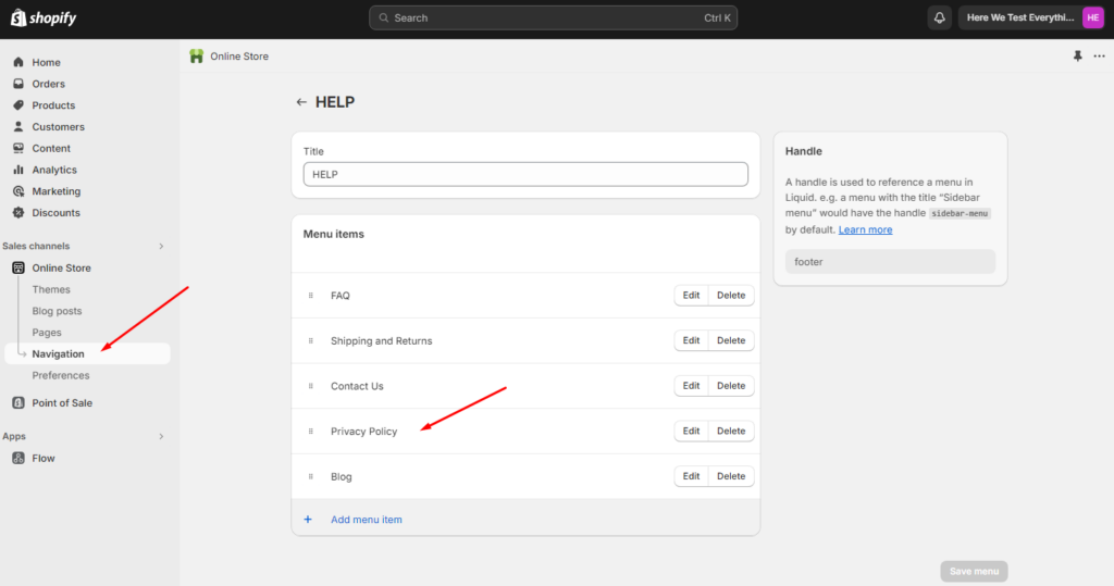 Link in Website Footer Link in Website Footer